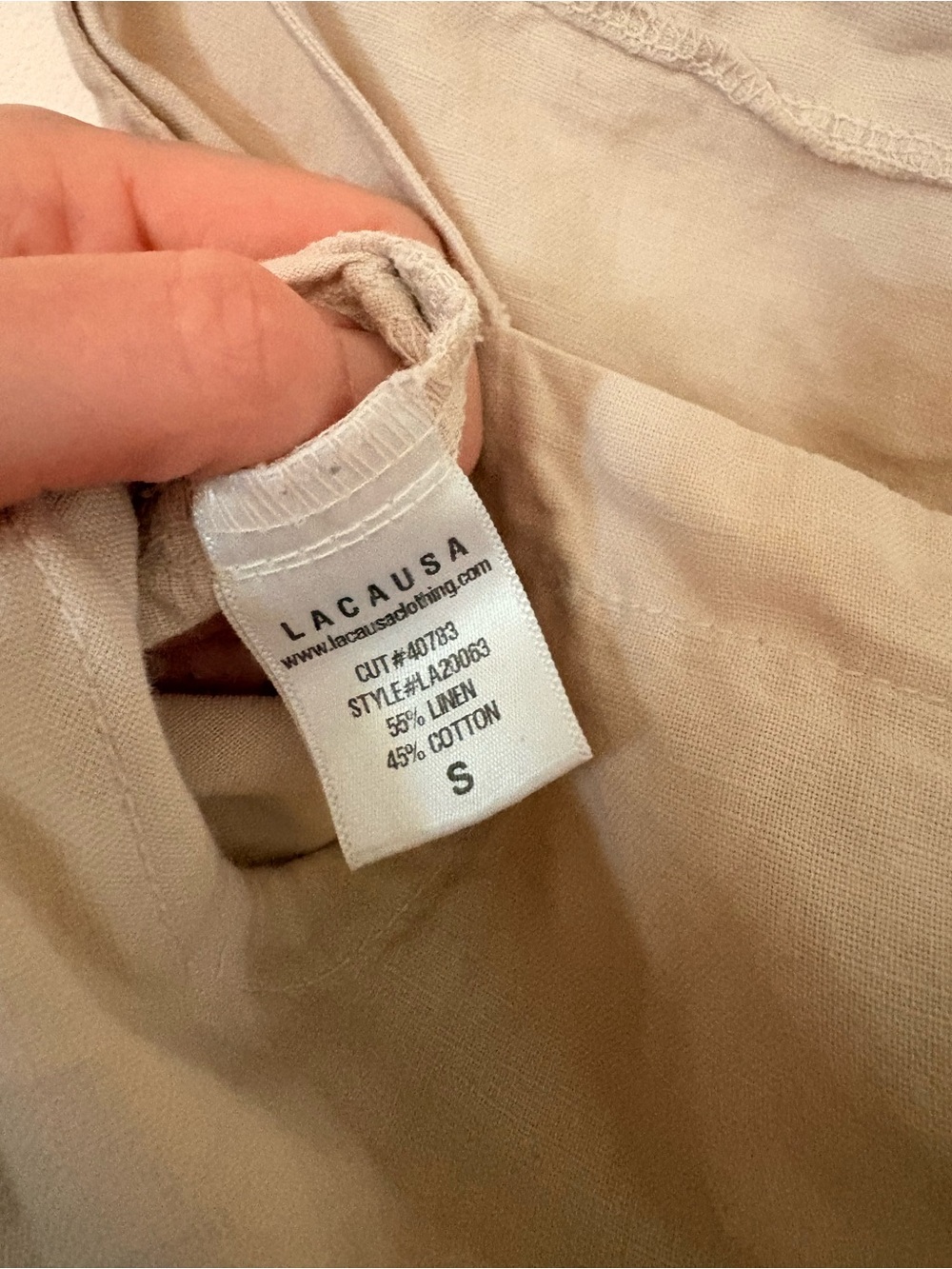 LACAUSA Oatmeal Linen-Blend Overalls with pockets - Picture 9 of 9